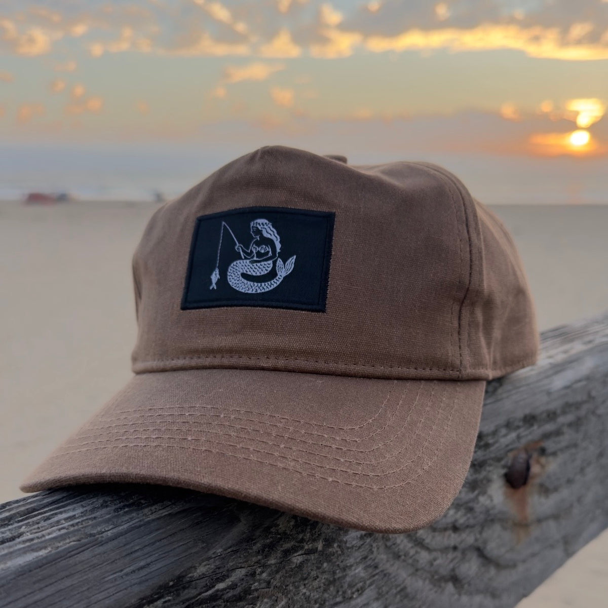 waxed canvas mërfōlk hat #2- tan with curved bill
